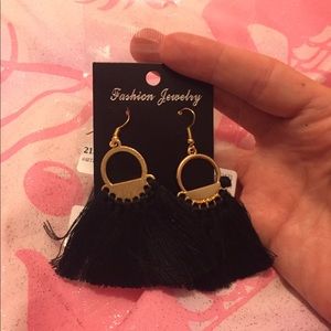 Black tassel earrings